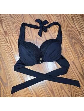 Beach Bunny Black Push Up Bikini Swimwear Top - Small